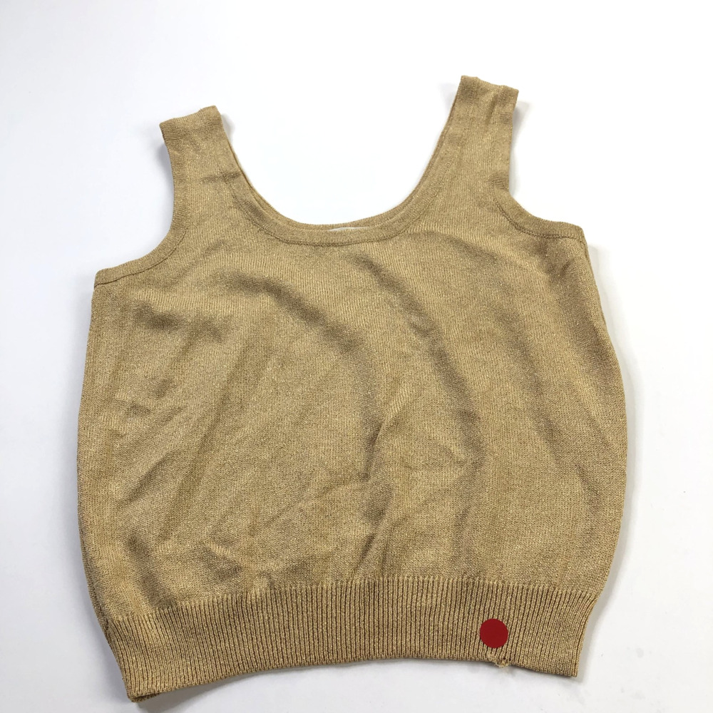 St John Medium Santana Knit Sleeveless Pullover Tank Top Gold PLS READ